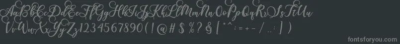 フォントGloretha Script – 黒い背景に灰色の文字