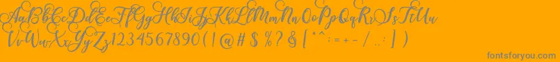 Gloretha Script Font – Gray Fonts on Orange Background