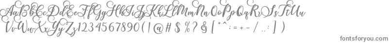 Gloretha Script-Schriftart – Graue Schriften auf weißem Hintergrund