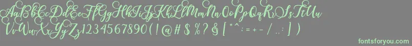 Gloretha Script-Schriftart – Grüne Schriften auf grauem Hintergrund