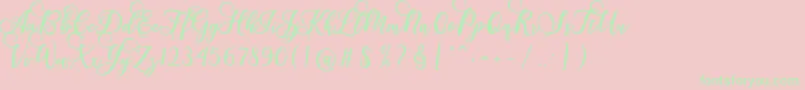 Gloretha Script Font – Green Fonts on Pink Background