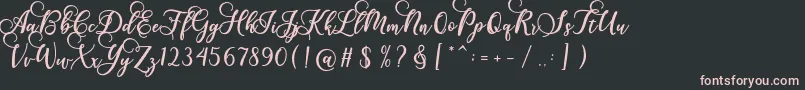 Fonte Gloretha Script – fontes rosa em um fundo preto