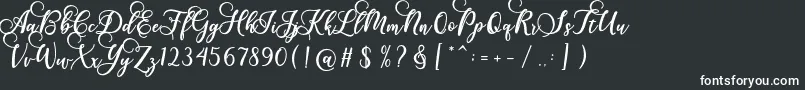 フォントGloretha Script – 黒い背景に白い文字