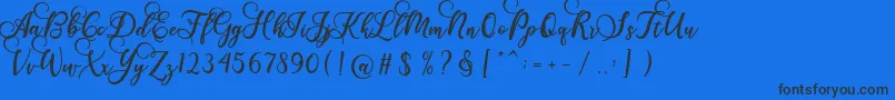 fuente Gloretha Script – Fuentes Negras Sobre Fondo Azul