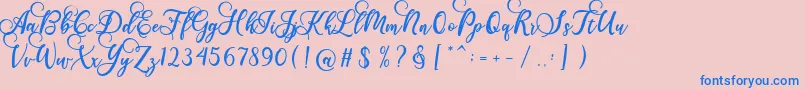 Gloretha Script Font – Blue Fonts on Pink Background