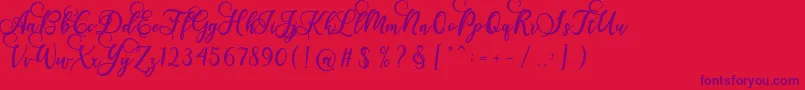 Gloretha Script Font – Purple Fonts on Red Background