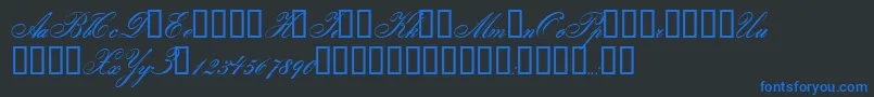 Gloria Font – Blue Fonts on Black Background