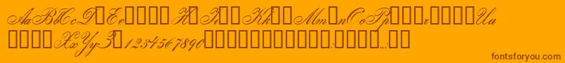 Gloria Font – Brown Fonts on Orange Background