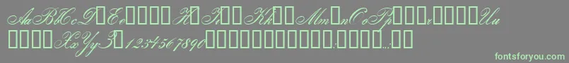 Gloria Font – Green Fonts on Gray Background