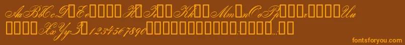 Gloria Font – Orange Fonts on Brown Background