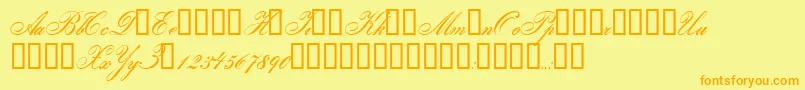 Gloria Font – Orange Fonts on Yellow Background