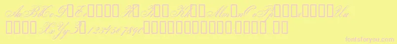 Gloria Font – Pink Fonts on Yellow Background