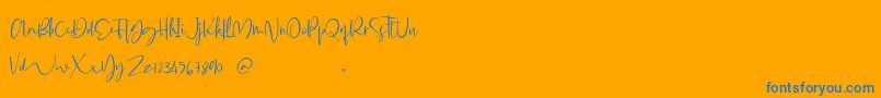 Glorial Font – Blue Fonts on Orange Background