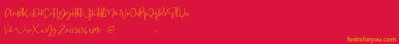 Glorial Font – Orange Fonts on Red Background