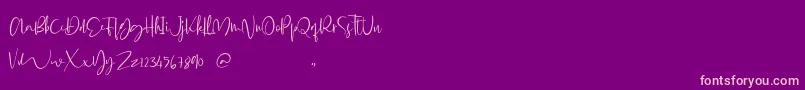 Glorial Font – Pink Fonts on Purple Background