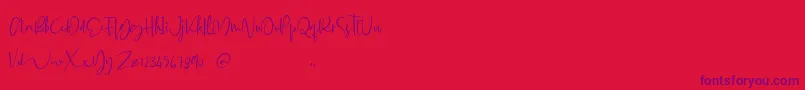 Glorial Font – Purple Fonts on Red Background