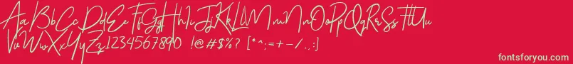 フォントGloriant – 赤い背景に緑の文字
