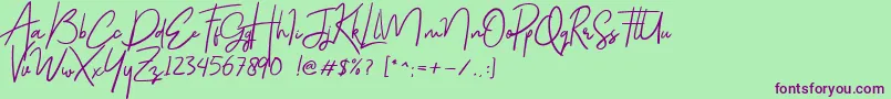 Gloriant Font – Purple Fonts on Green Background