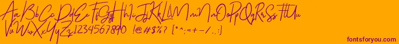 Gloriant Font – Purple Fonts on Orange Background