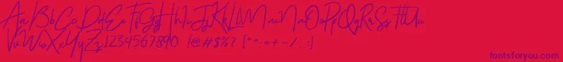 Gloriant Font – Purple Fonts on Red Background