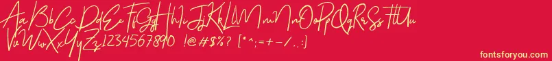 Gloriant Font – Yellow Fonts on Red Background
