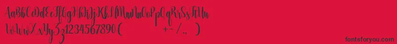 Fonte Glorious Free – fontes pretas em um fundo vermelho