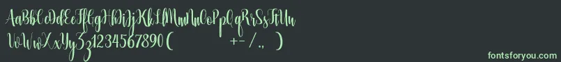 フォントGlorious Free – 黒い背景に緑の文字