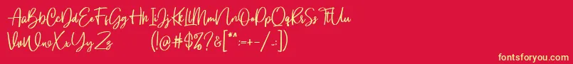 Gloryouss Demo Font – Yellow Fonts on Red Background