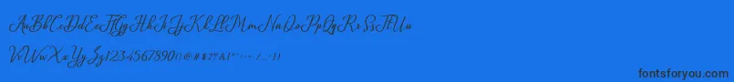 Glossy-Schriftart – Schwarze Schriften auf blauem Hintergrund