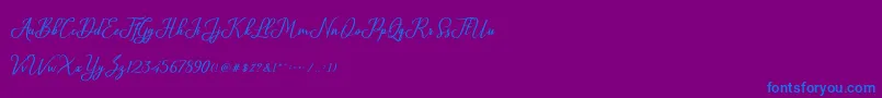 Glossy Font – Blue Fonts on Purple Background