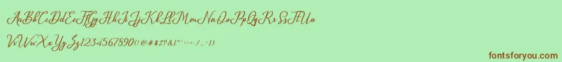 Glossy Font – Brown Fonts on Green Background