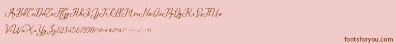 Glossy Font – Brown Fonts on Pink Background