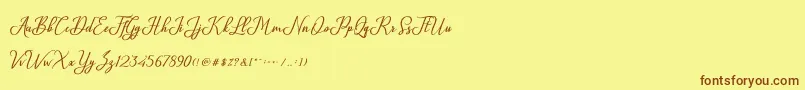 Glossy Font – Brown Fonts on Yellow Background