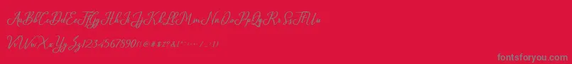 Glossy-Schriftart – Graue Schriften auf rotem Hintergrund