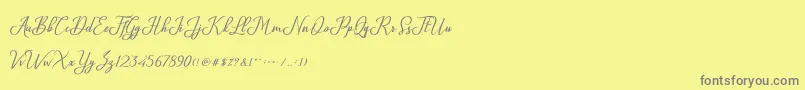 Glossy-Schriftart – Graue Schriften auf gelbem Hintergrund