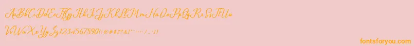 Glossy Font – Orange Fonts on Pink Background