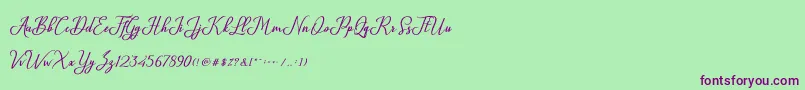 Glossy Font – Purple Fonts on Green Background