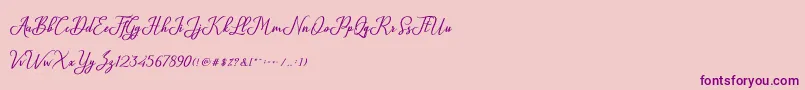 Glossy Font – Purple Fonts on Pink Background