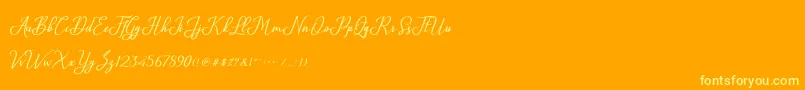 Glossy Font – Yellow Fonts on Orange Background