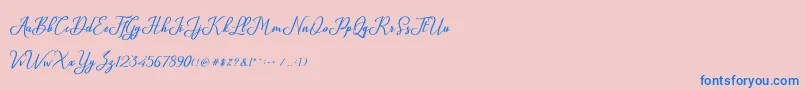 Glossy Font – Blue Fonts on Pink Background