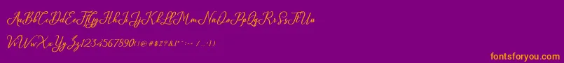 Glossy Font – Orange Fonts on Purple Background