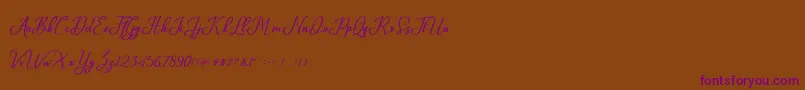 Glossy Font – Purple Fonts on Brown Background