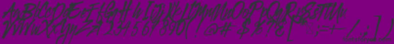 Gloucester BrushScriptDEMO-Schriftart – Schwarze Schriften auf violettem Hintergrund