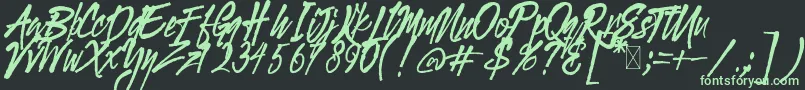 Fonte Gloucester BrushScriptDEMO – fontes verdes em um fundo preto