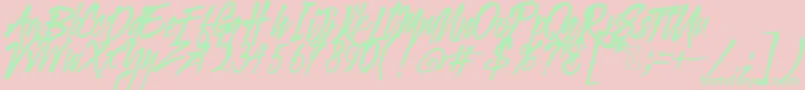 Gloucester BrushScriptDEMO Font – Green Fonts on Pink Background