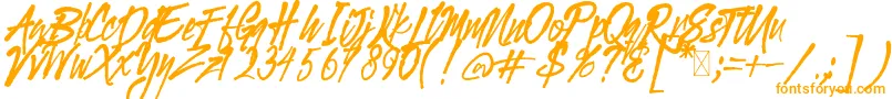 Gloucester BrushScriptDEMO-Schriftart – Orangefarbene Schriften auf weißem Hintergrund