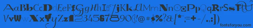 GlukMixer Font – Black Fonts on Blue Background