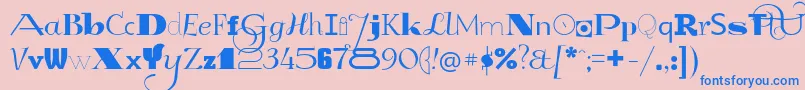 GlukMixer Font – Blue Fonts on Pink Background