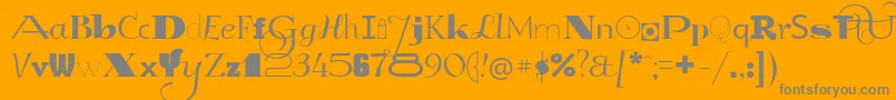 GlukMixer-Schriftart – Graue Schriften auf orangefarbenem Hintergrund