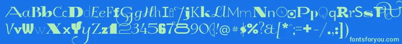 GlukMixer Font – Green Fonts on Blue Background